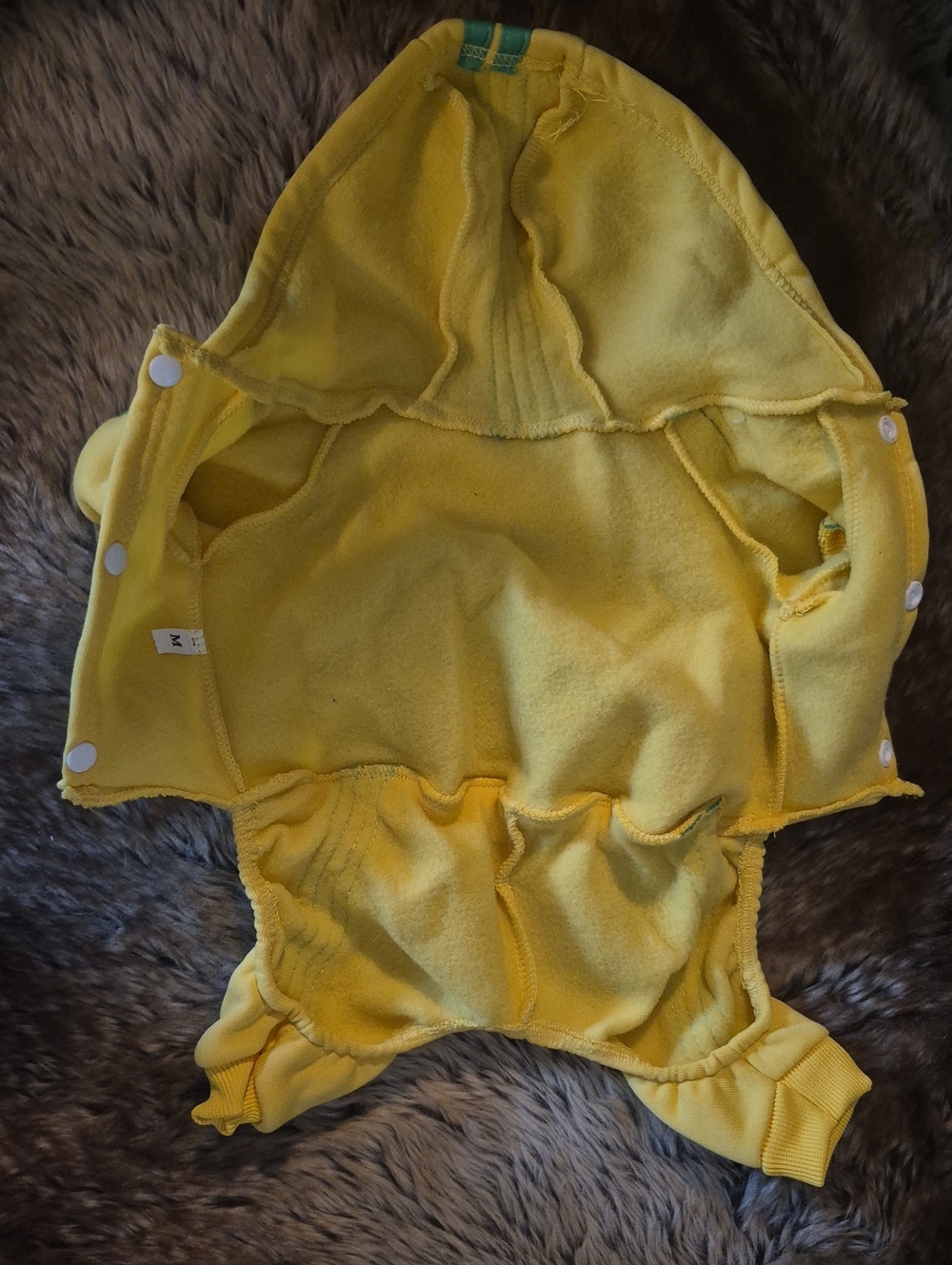 Yellow & Teal Hooded Dog One-Piece - Picture 2 of 4